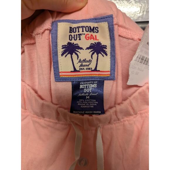 Bottoms Out Gal Size Medium Cotton Pajama Bottoms Drawstring waist Pink - Picture 7 of 7